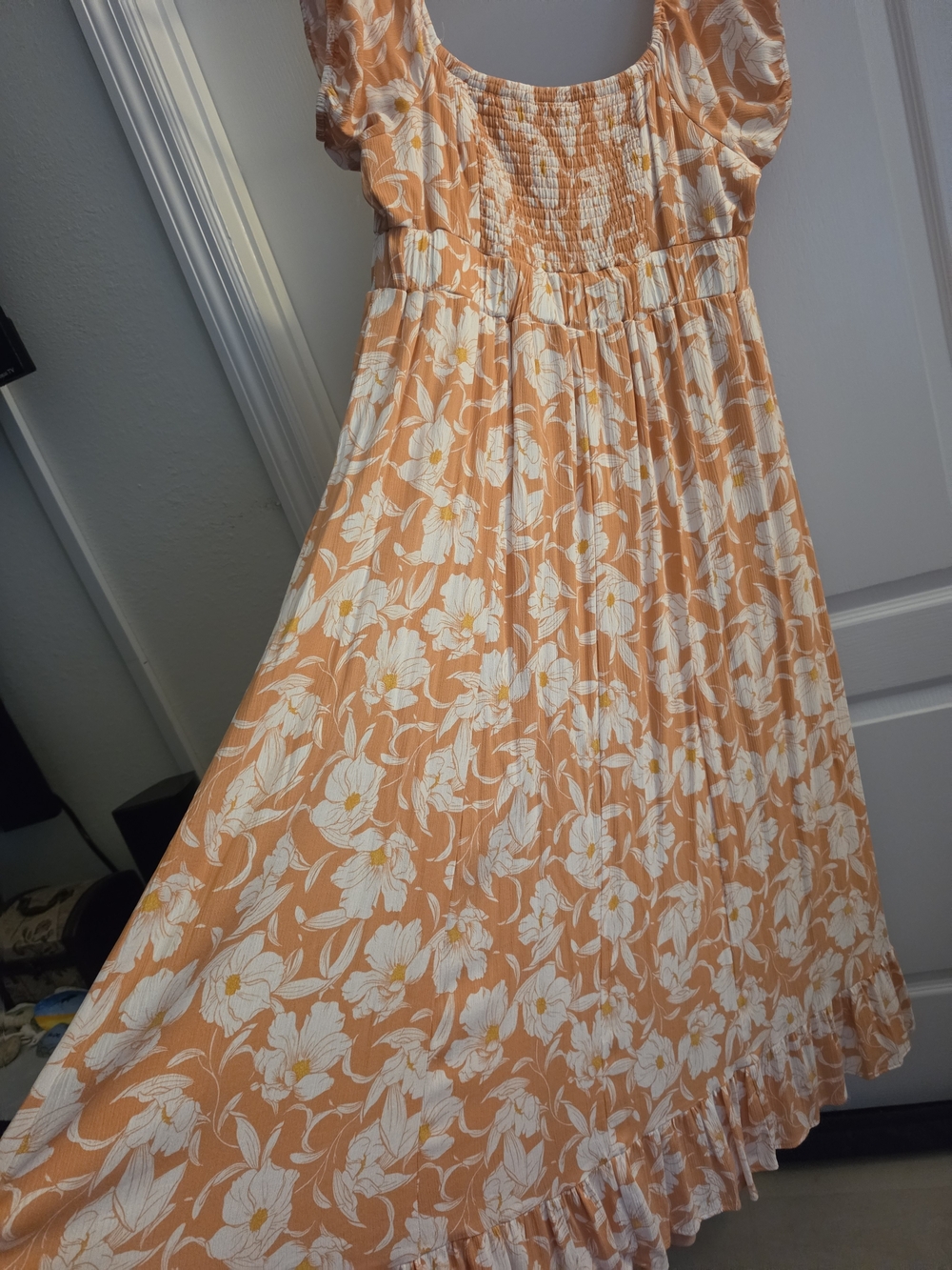 torrid Peach Floral Tie-Front Maxi Dress - Picture 7 of 13
